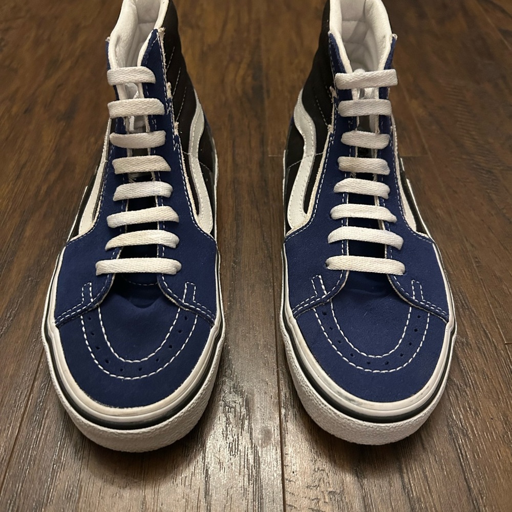 Vans Sk8-Hi Bolt Sneakers Blue Black Suede Color-way Women’s 7 Men’s 5.5 - Picture 4 of 5